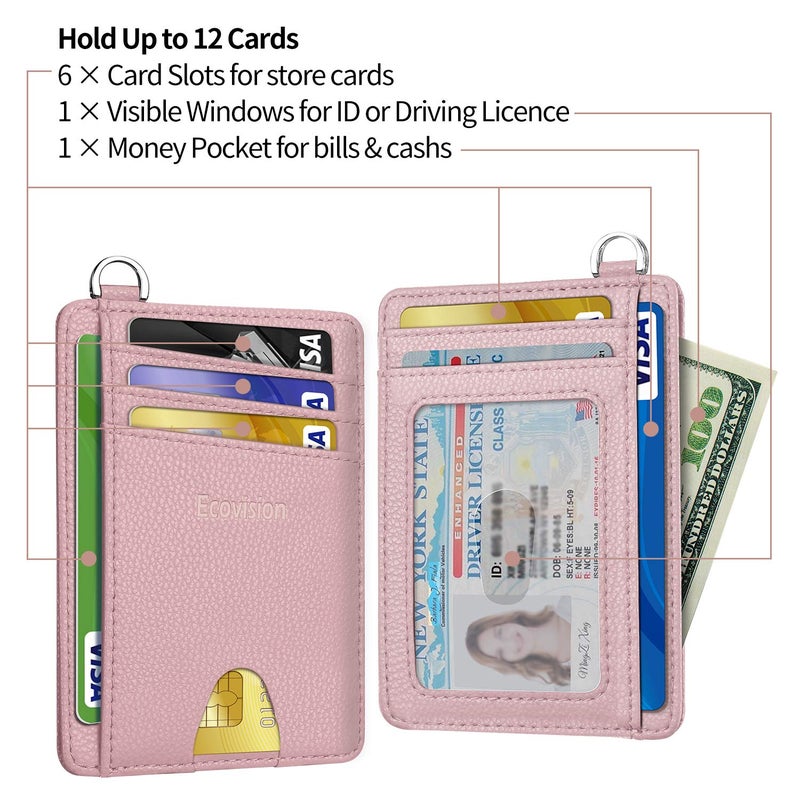 EcoVision Slim Minimalist Front Pocket Wallet, RFID Blocking Credit Card Holder Wallet with Detachable D-Shackle for Men Women - Image 4